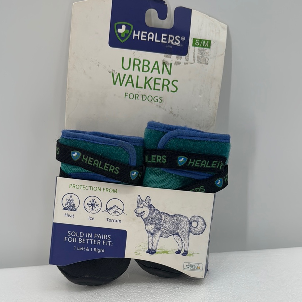Urban Walkers Dog Boots - Blue and Green size S/M